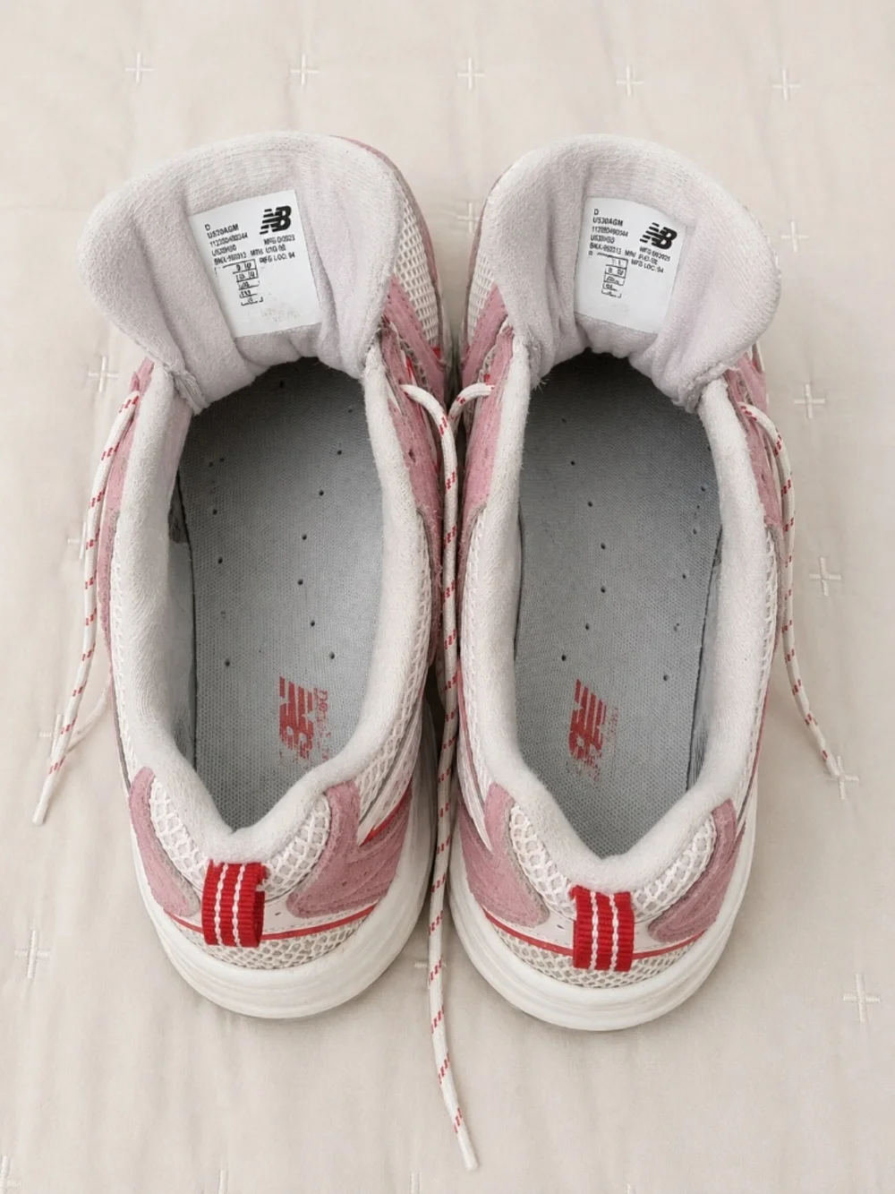 New Balance 530 Pink & White Mesh Sneakers Women’s US 7.5 Pre-Owned Y2K